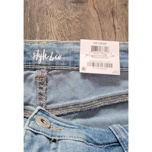 NEW High Waist Dip Dye Crop Jeans 8P - Picture 3 of 5